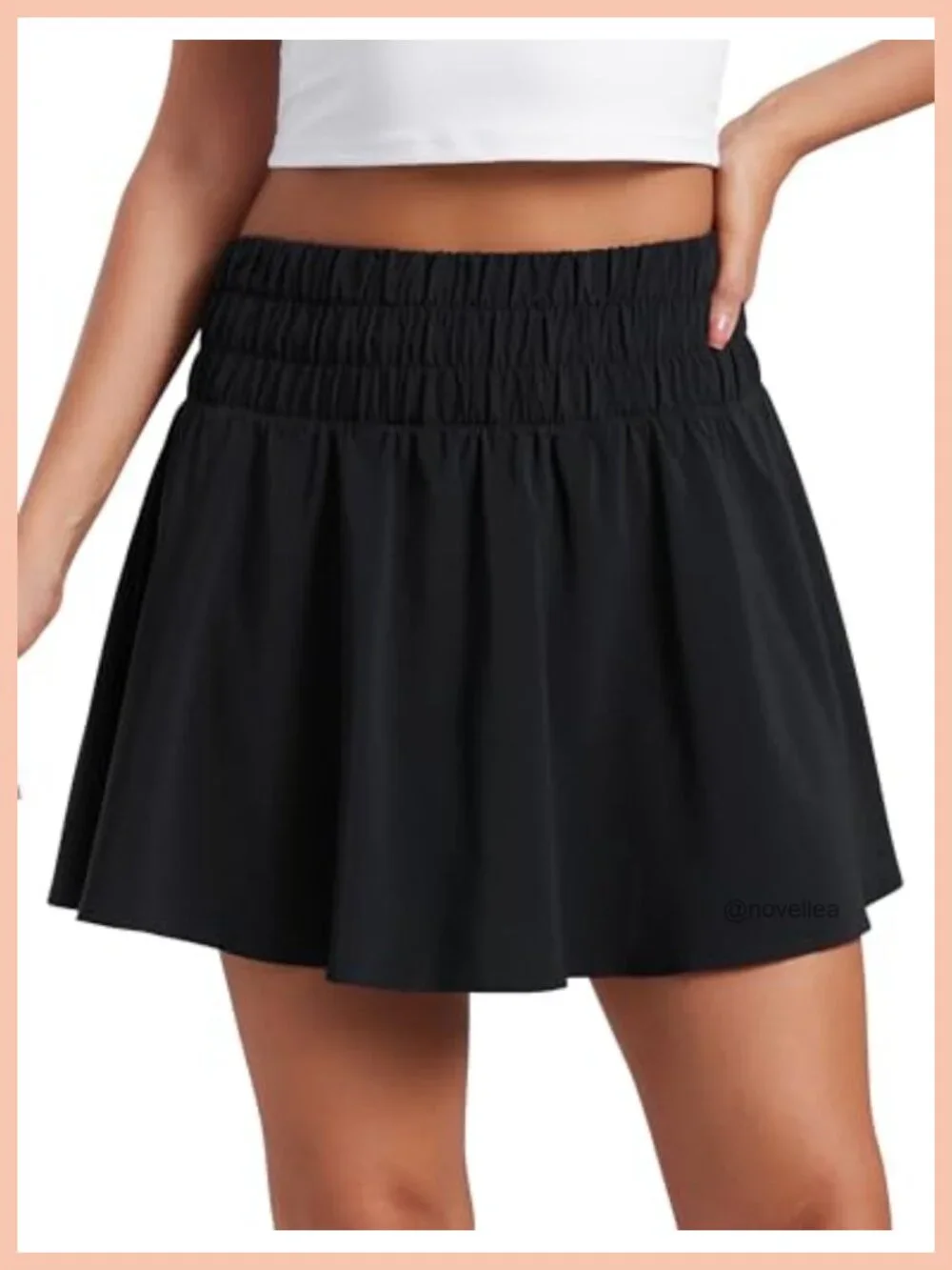High Waisted Tennis Skirt with Built-in Shorts, Quick Dry Flowy Skirt